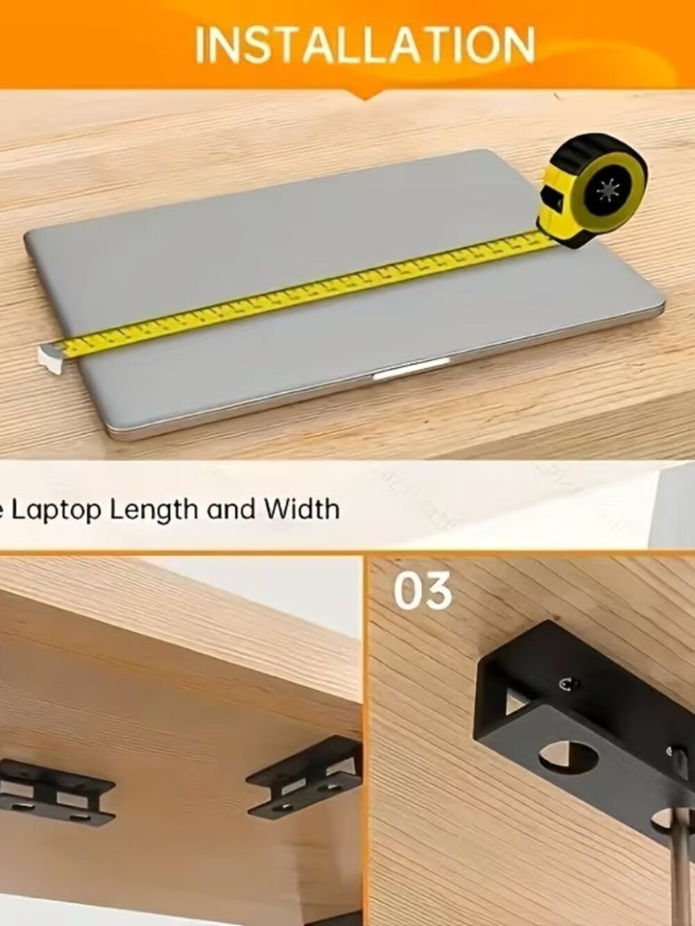 Under Desk Metal Laptop Mount